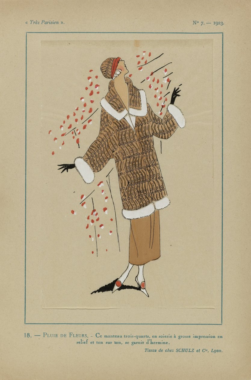 Nagyon párizsi, 1923, 7. sz.: 18.- VIRÁGESŐ. / Ez a három/negyed kabát... alkotó: Anonymous
