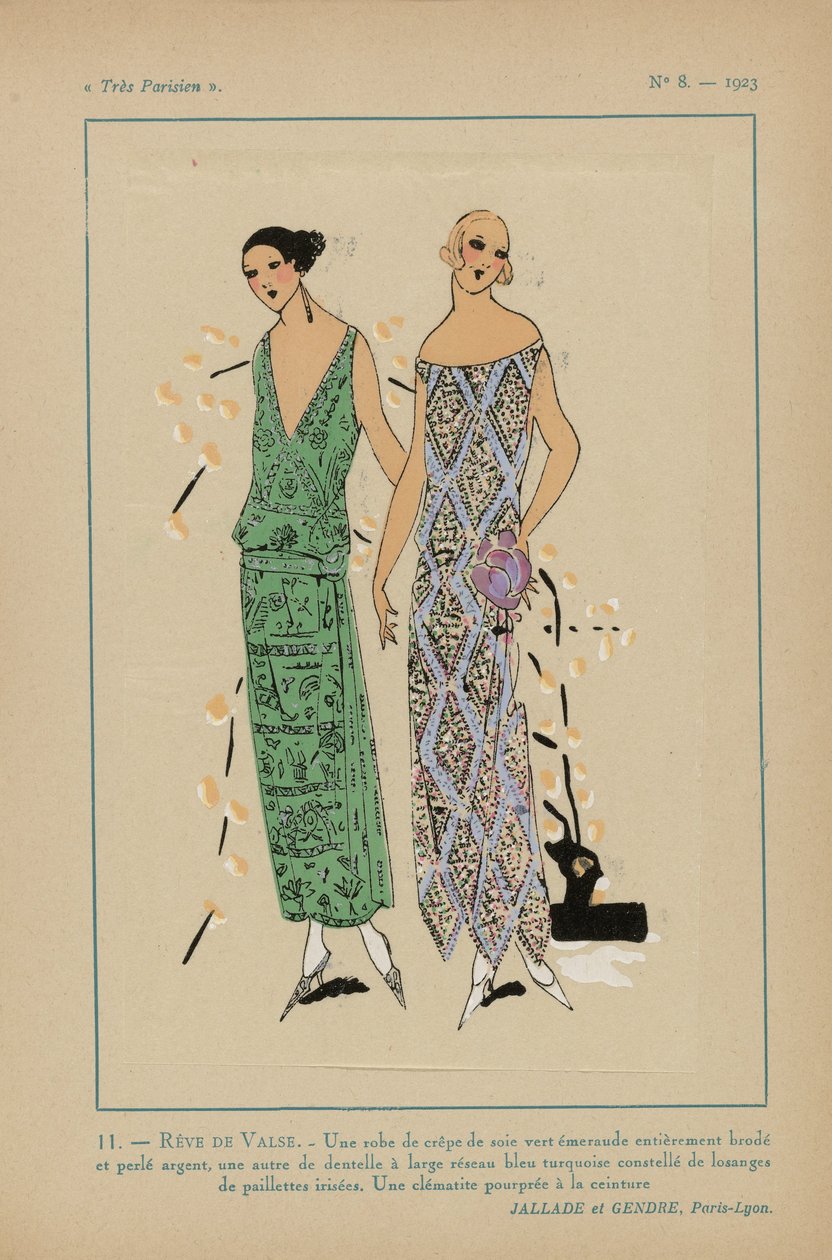 Nagyon párizsi, 1923, 8. sz.: 11.- VALSE ÁLOM. - Egy selyem krepp ruha... alkotó: Anonymous