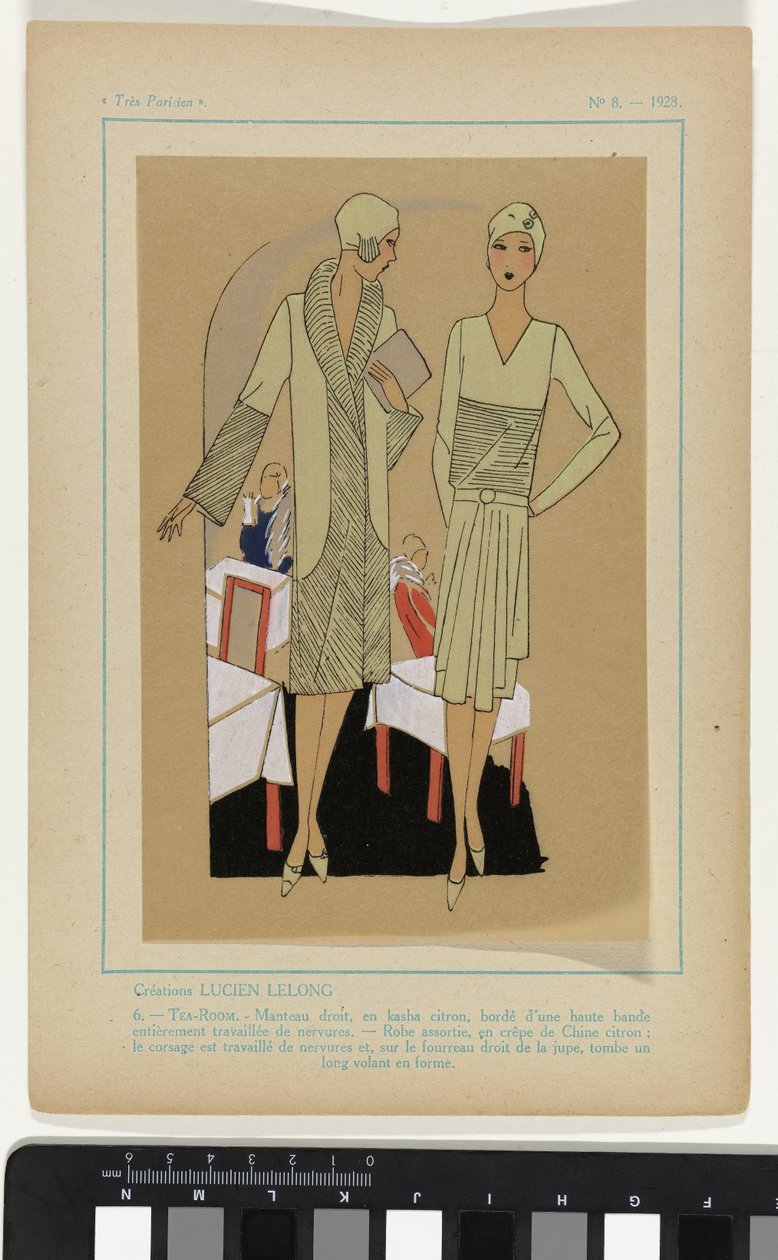 Nagyon párizsi, 1928, 8. sz.: Alkotások LUCIEN LELONG / 6. - TEASZOBA... alkotó: Anonymous