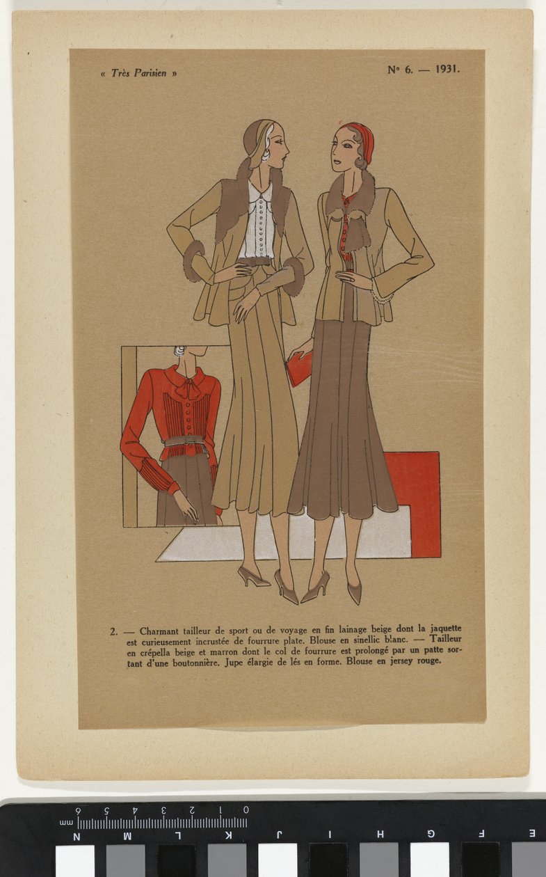 Nagyon párizsi. Divat, elegáns, elegancia Nagyon párizsi, 1931, 6. sz.: 2. - Bájos sportruha... alkotó: Anonymous