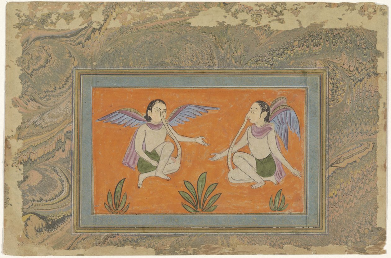 Két szárnyas férfi orr-térd összeköttetéssel alkotó: Anonymous