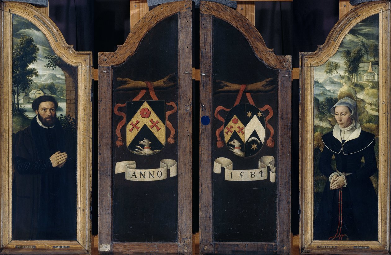 Egy triptichon két szárnya Julien de Brouckere és felesége, Elisabeth Canneel portréival alkotó: Anonymous