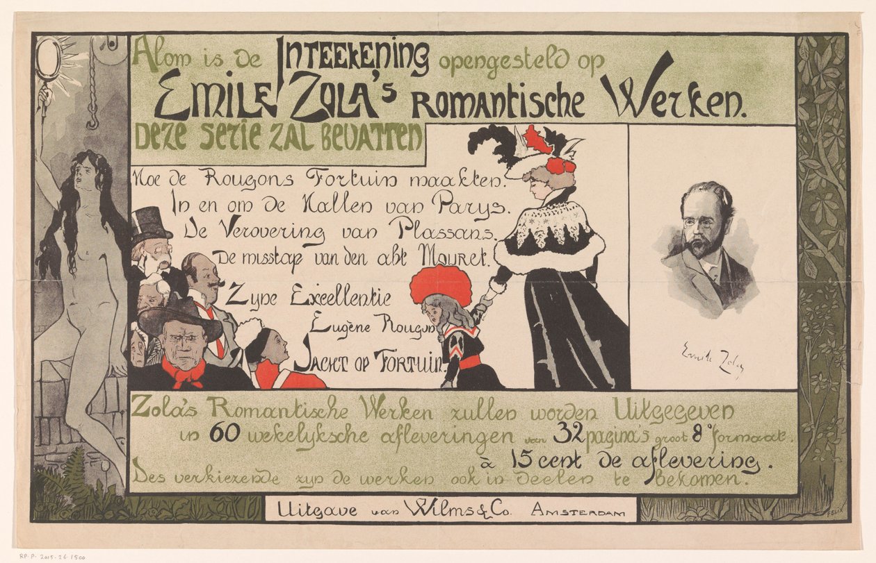 Emile Zola romantikus műveinek kiadói tájékoztatója alkotó: Anonymous