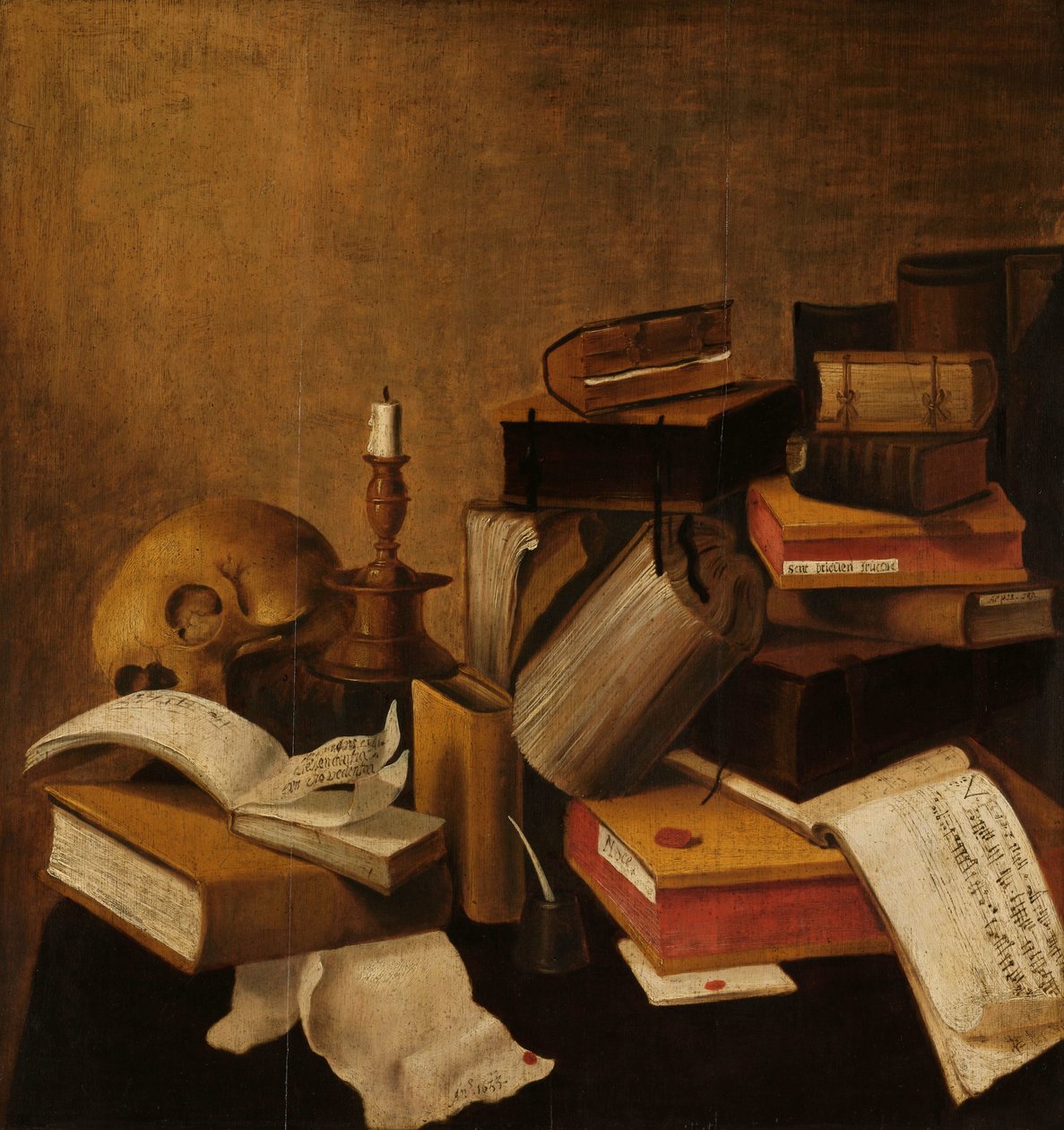 Vanitas csendélet könyvekkel alkotó: Anonymous