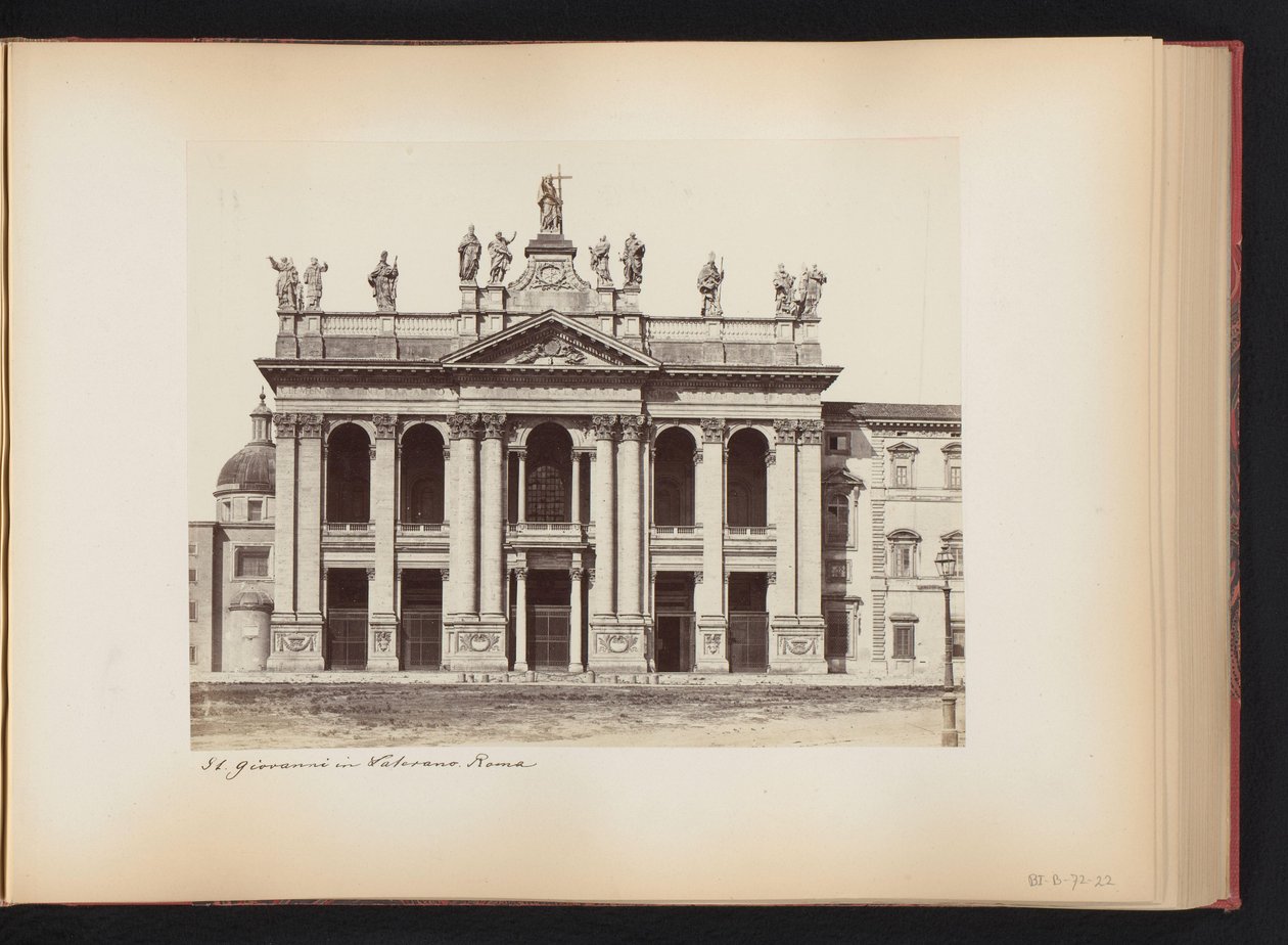 Lateráni Szent János homlokzata Rómában, Olaszországban Szent Giovanni Lateranóban. Roma (cím a tárgyon) alkotó: Anonymous