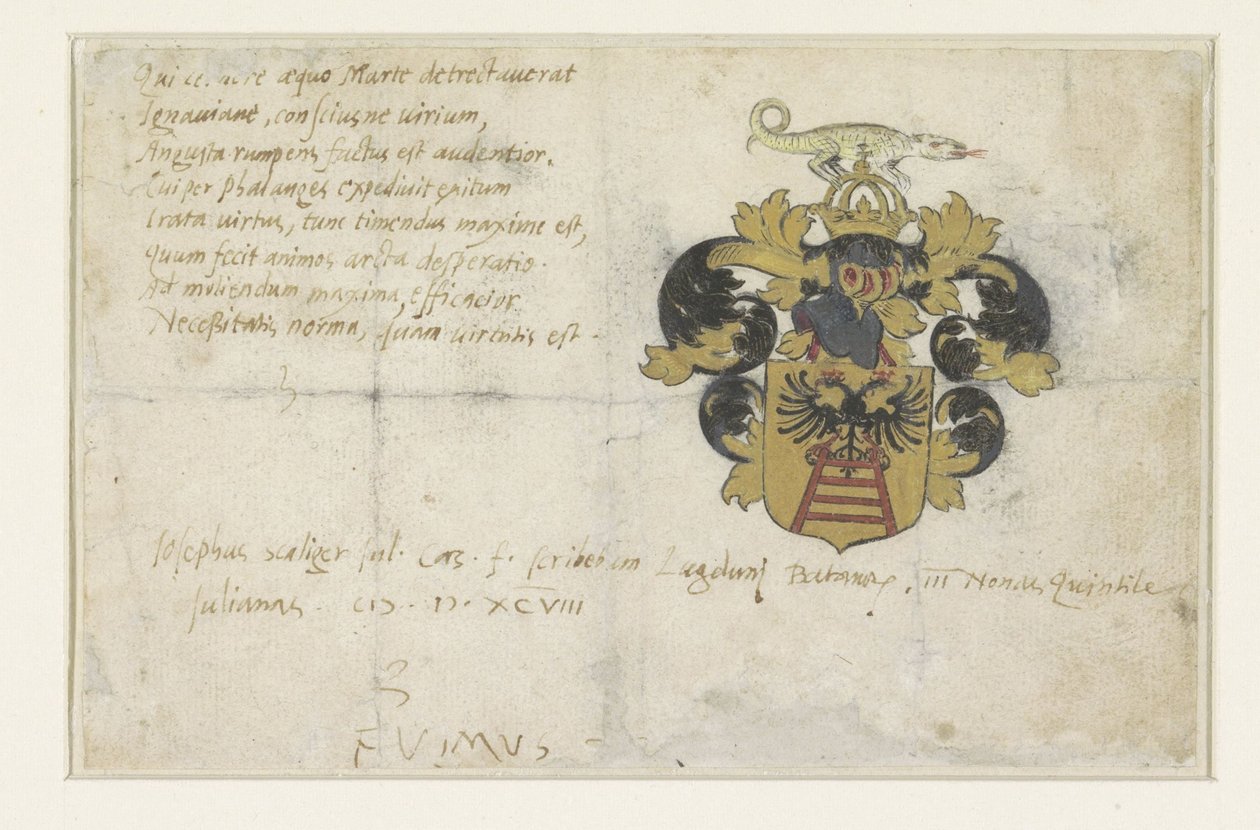 Wapen van Josephus Justus Scaliger alkotó: Anonymous