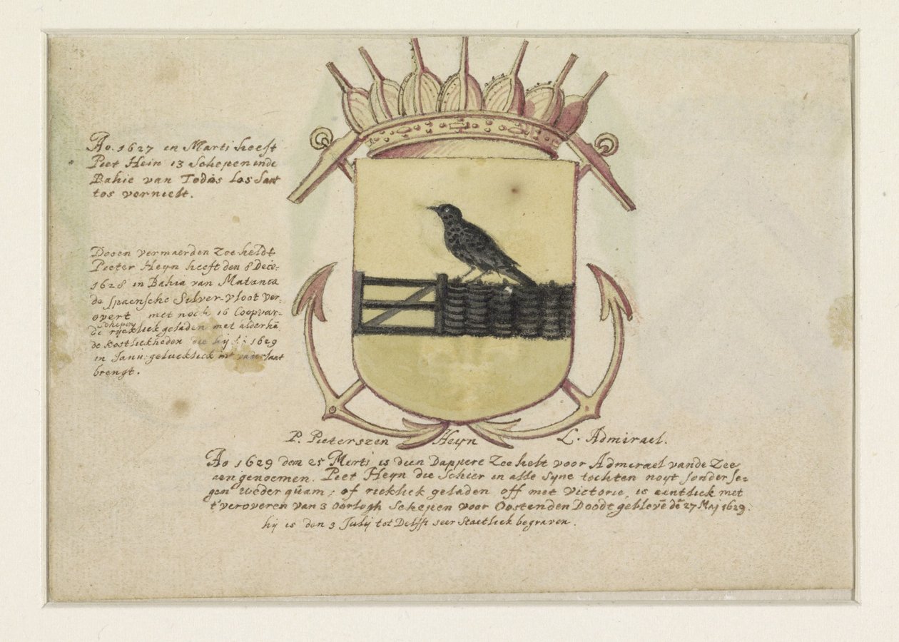 Van Dorth és Jacob Willekens admirális címere és egy üres címer alkotó: Anonymous
