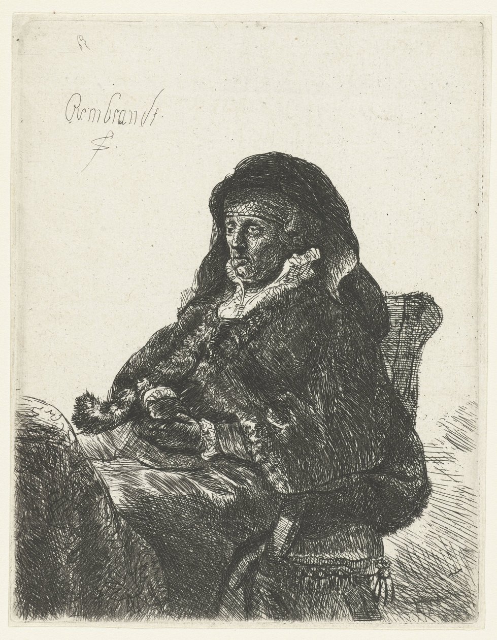 Özvegy fekete kesztyűvel Rembrandt anyja özvegyként alkotó: Anonymous