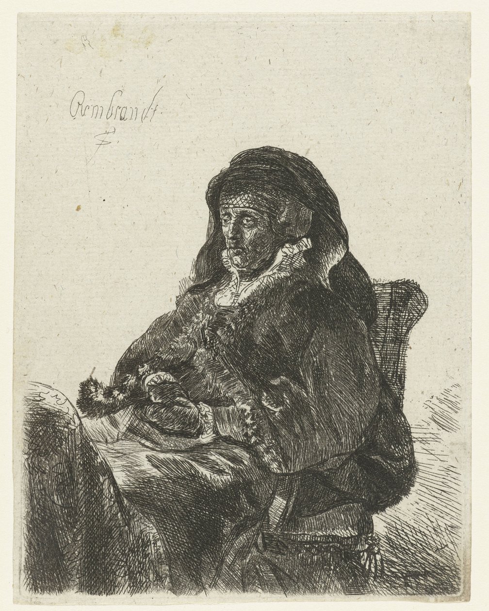 Özvegy fekete kesztyűvel Rembrandt anyja özvegyként alkotó: Anonymous