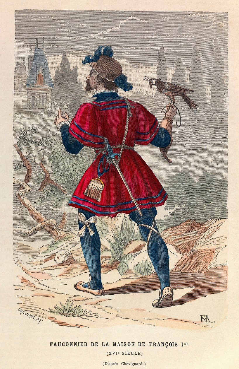 Egy solymász I. Ferenc király házából a 16. században - Solymász I. Francis Ferenc háztartásából 16. század - magángyűjtemény alkotó: Anonymous Anonymous
