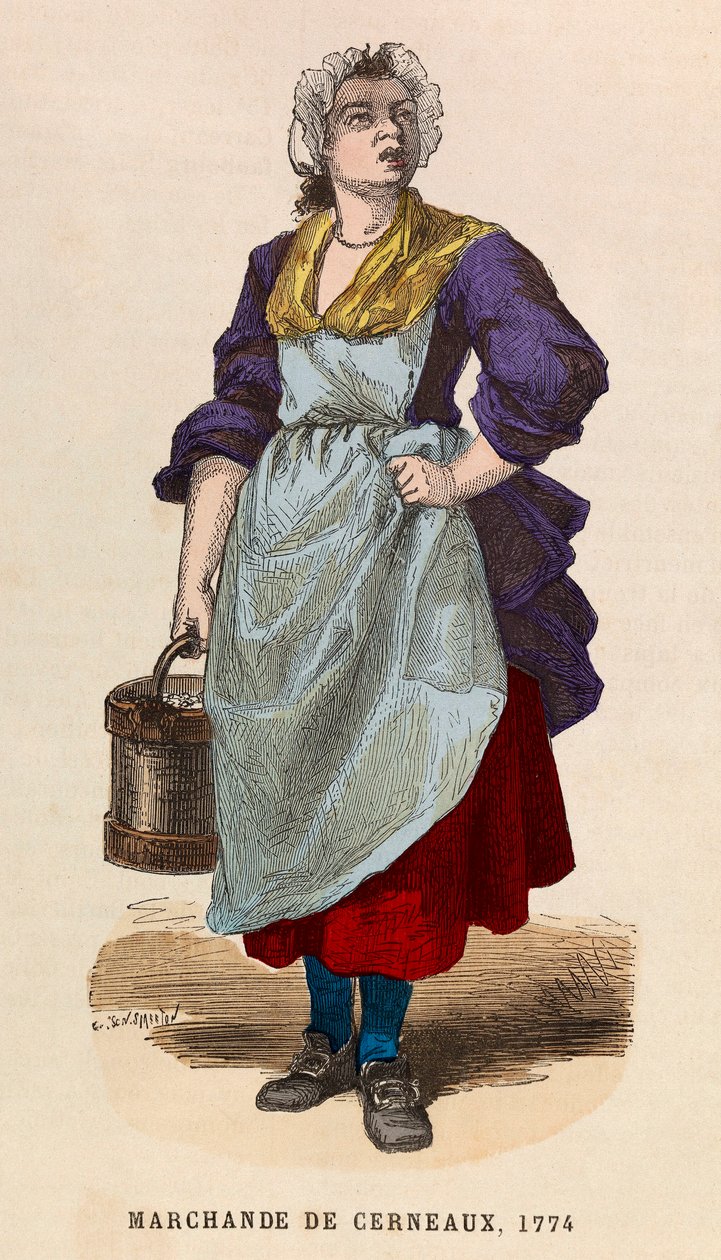 Egy magkereskedő 1774-ben (dió) - Dió eladó 1774-ben - magángyűjtemény alkotó: Anonymous Anonymous