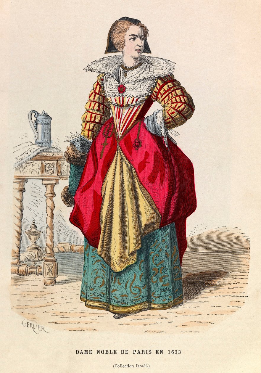 Egy nemes párizsi hölgy 1633 - Egy nemesasszony Párizsban, 17. század - magángyűjtemény alkotó: Anonymous Anonymous