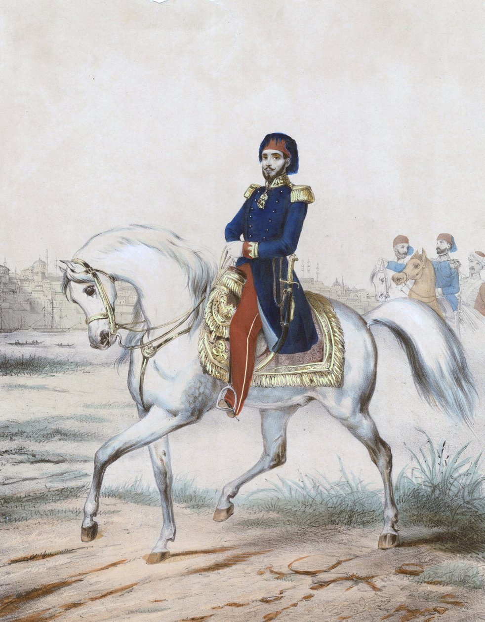 Abdulmecid Ier - Abduelmecid I. szultán (1823-1861) - Névtelen - 1853 - Színes litográfia - 37x27,4 - Magángyűjtemény alkotó: Anonymous Anonymous