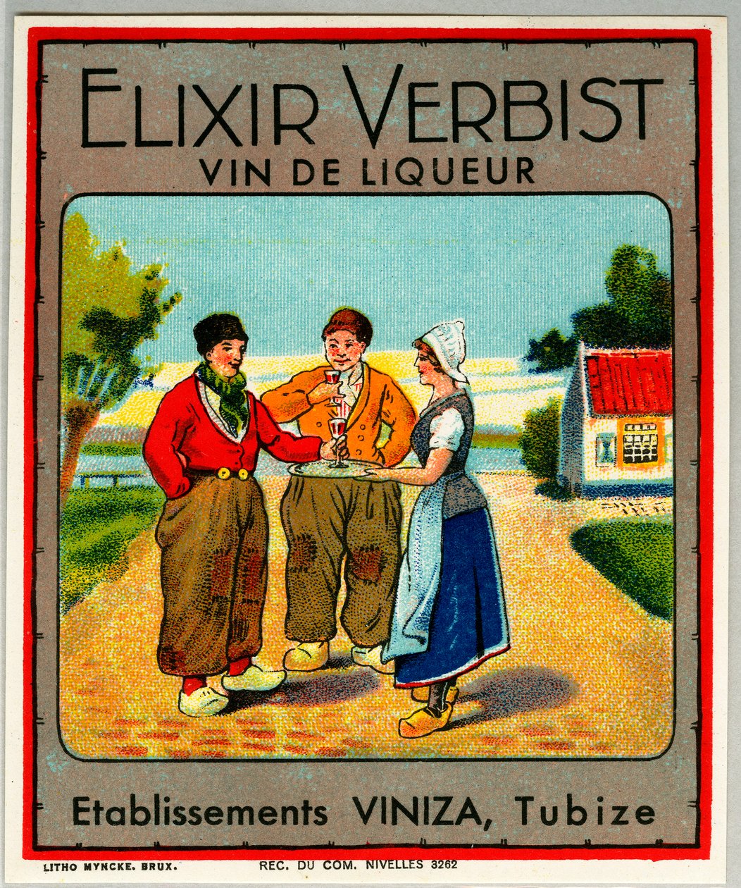 Liquor reklámja Elixir verbist (kromolitográfia) alkotó: Anonymous Anonymous