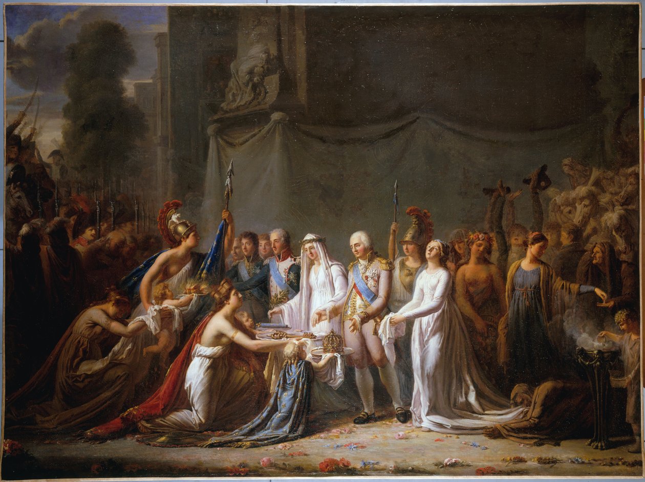 XVIII. Lajos 1814. május 3-i párizsi bevonulásának allegóriája (olaj, vászon) alkotó: Anonymous Anonymous