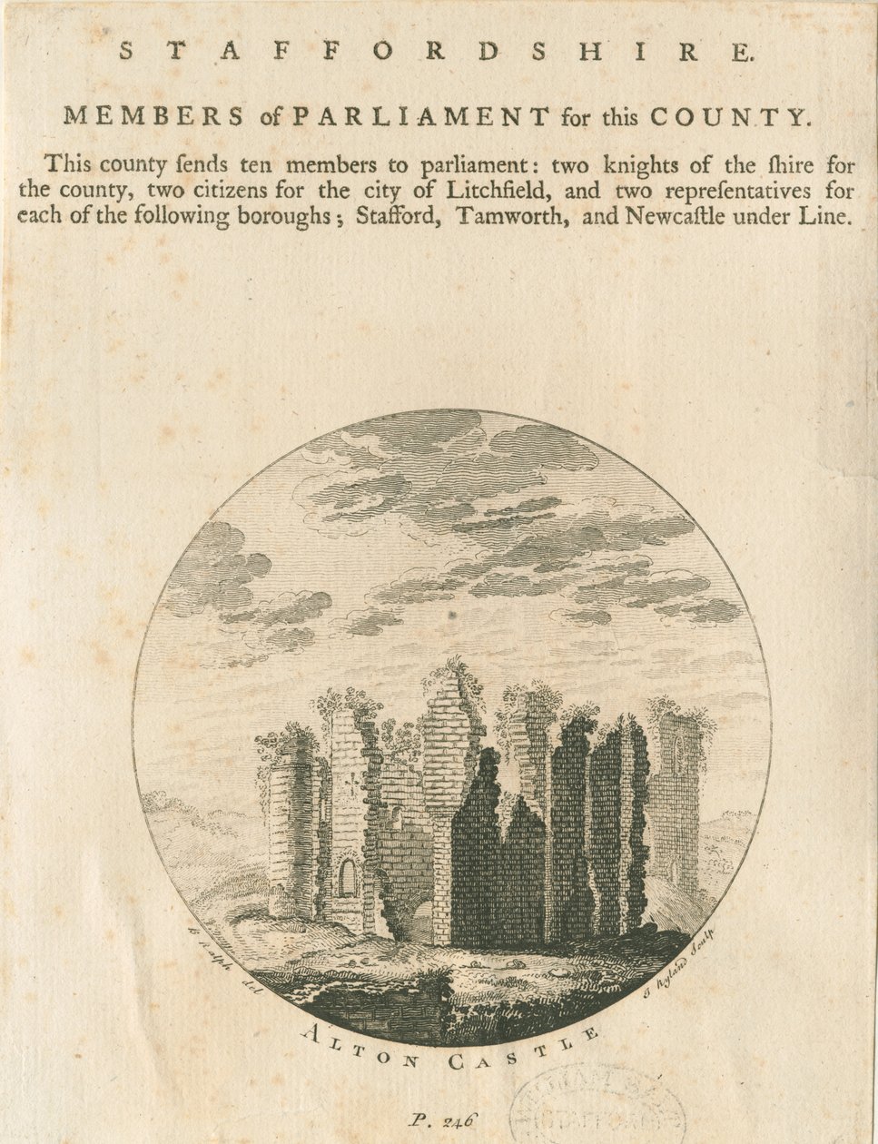 Alton Castle: metszet, és [?18. század vége] (nyomtatás) alkotó: Anonymous Anonymous