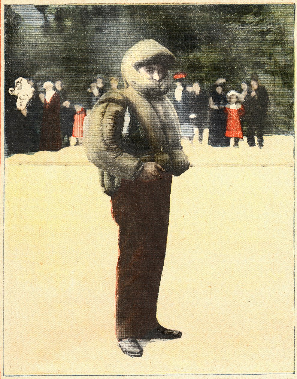 Repülés: Légruha, amely megvédi a repülőket a lezuhanástól. Metszet a „” Le petit parisien””-ben 1910.10.16. Magángyűjtemény. alkotó: Anonymous Anonymous