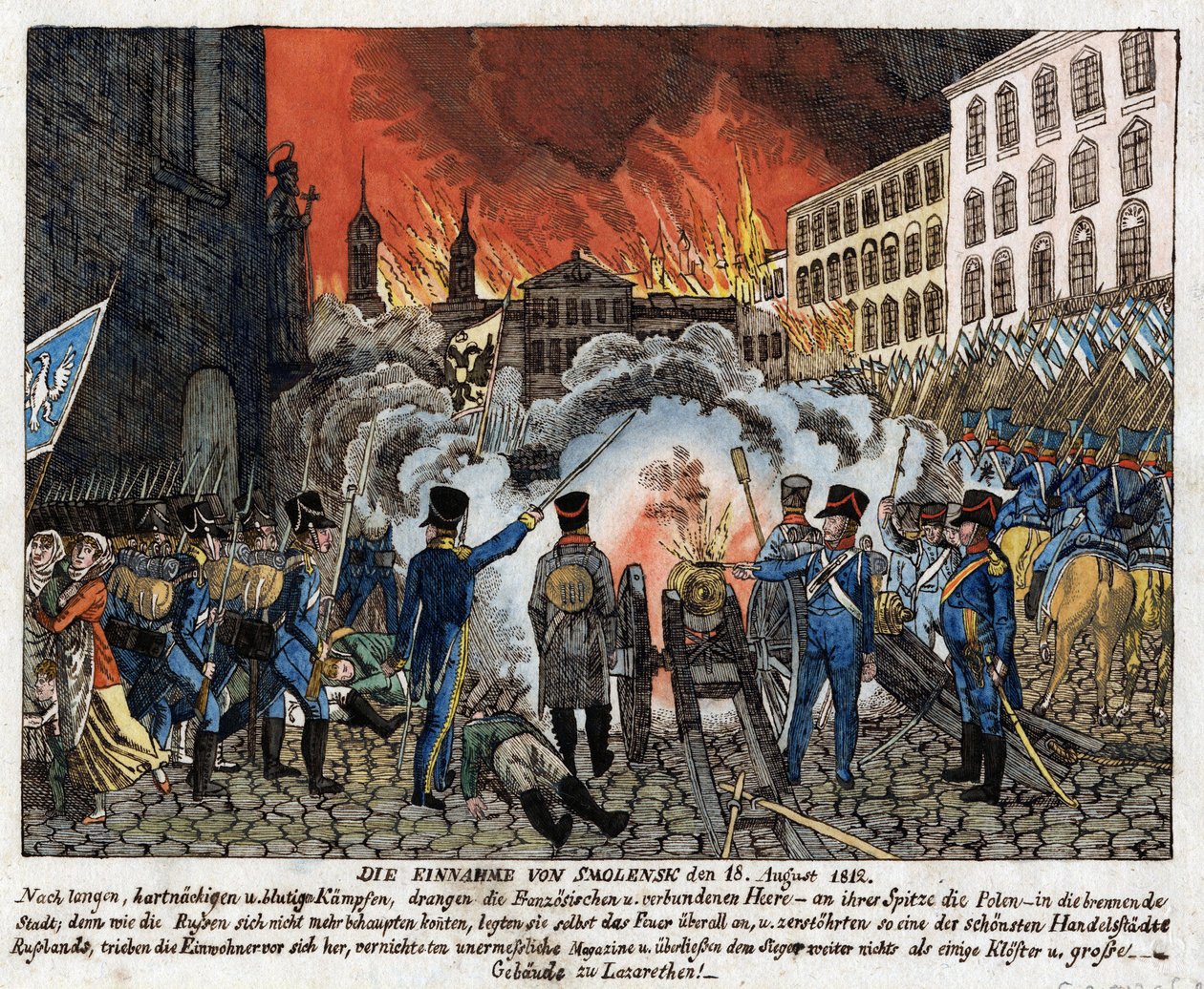 Bataille de Smolensk (1812) – Szmolenszk elfoglalása augusztus 18-án alkotó: Anonymous Anonymous