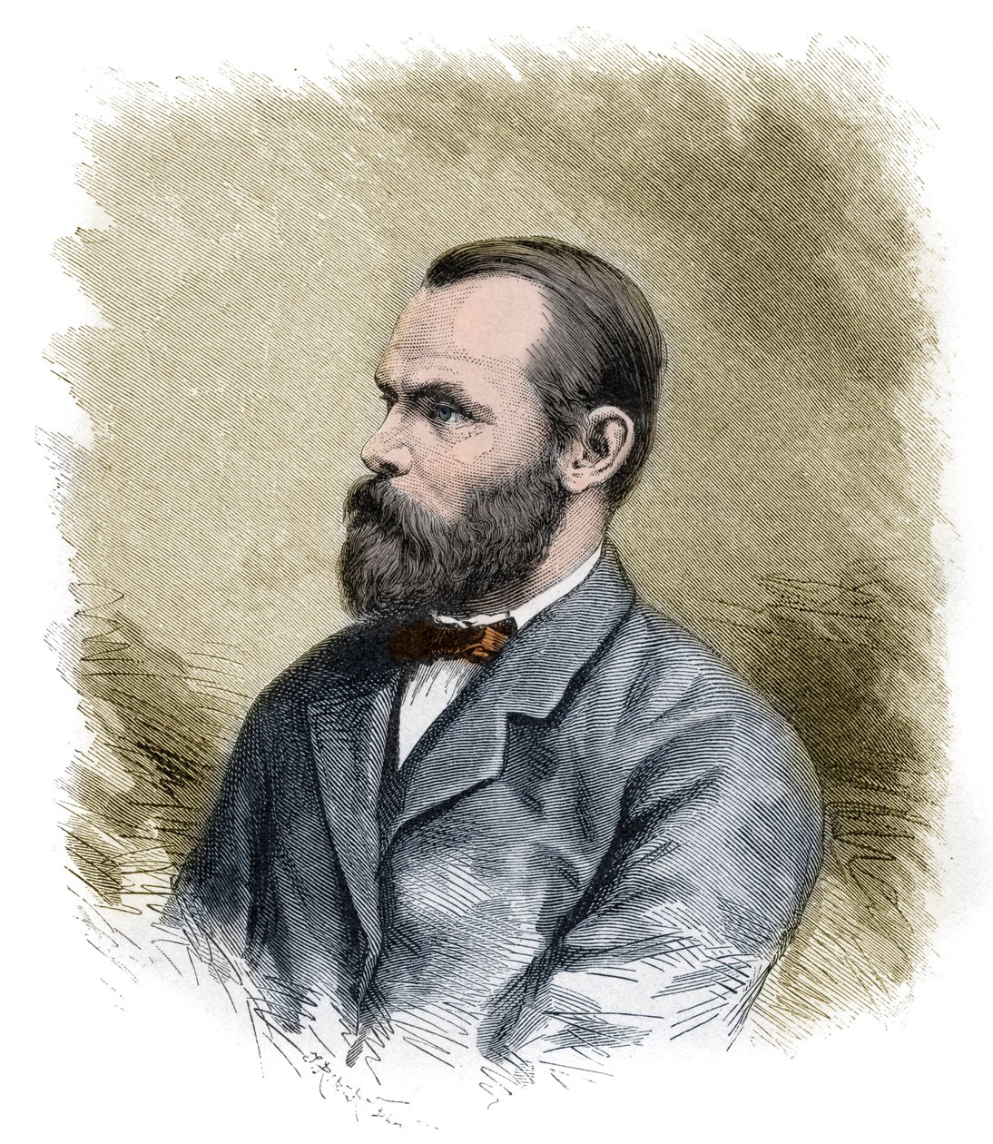 Carl Christian Koldewey (1837-1908) német sarkvidéki felfedező, mindkét német északi-sarki expedíció vezetője - Carl Christian Koldewey német sarkkutató - metszet 19. század vége alkotó: Anonymous Anonymous