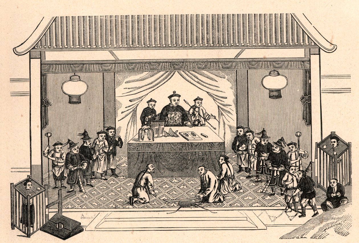 Keresztényüldözés: Augustus Chapdelaine francia misszionárius pap (1814-1856) vértanúhalálának előkészületei a kínai Sy-lin-hienben (Sy lin hien) február 27-én alkotó: Anonymous Anonymous