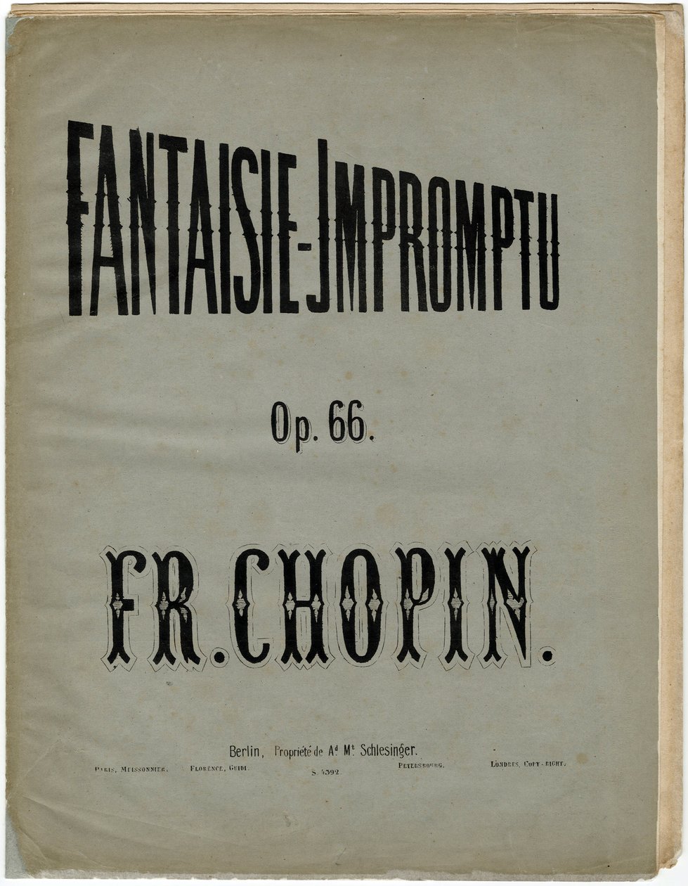 A Fantaisie-Impromptu német kiadásának borítólapja, op. 66 - Frederic Chopin (1810-1849). Litográfia, 1856 körül. Magángyűjtemény alkotó: Anonymous Anonymous