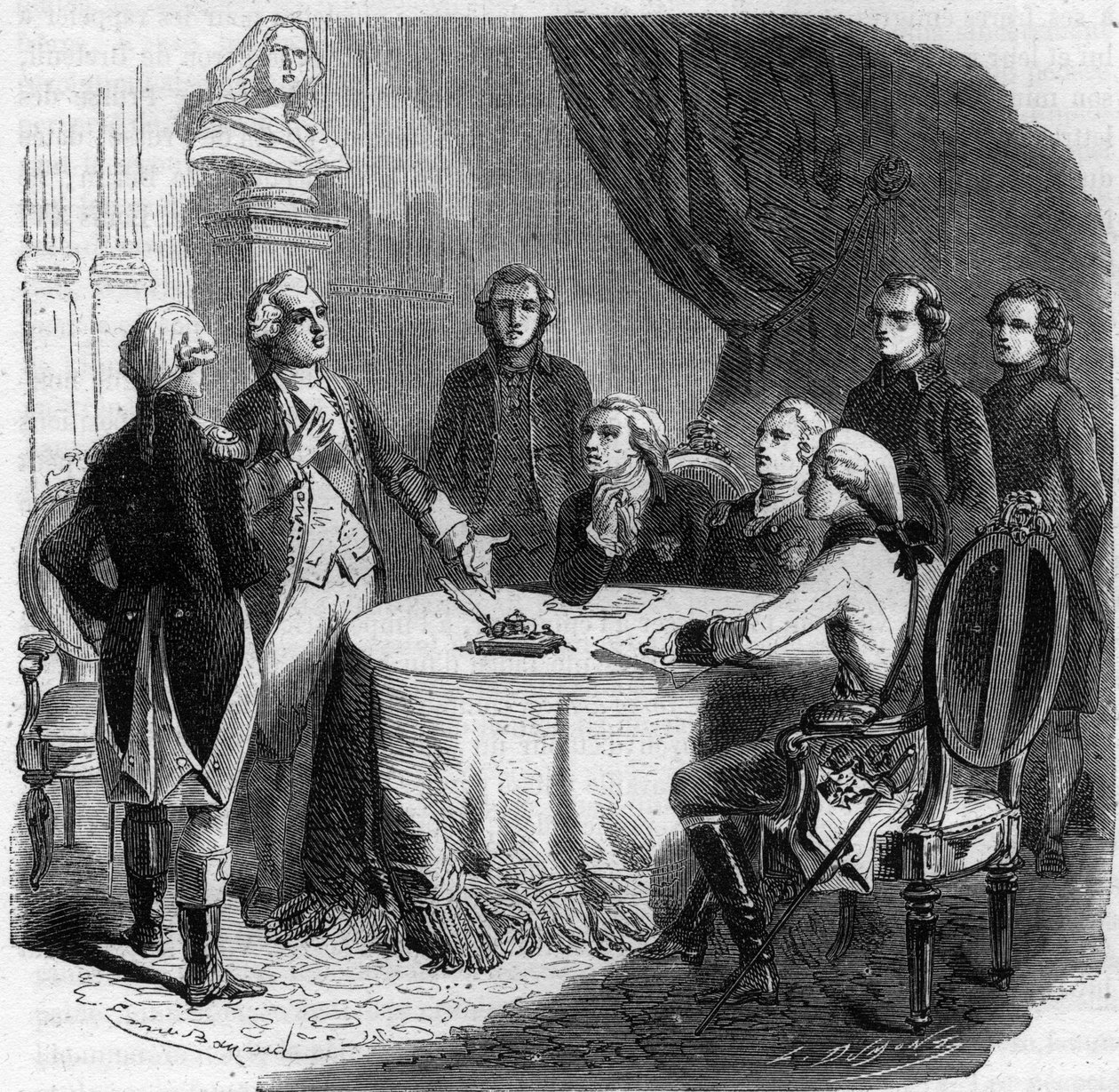 Pillnitz Nyilatkozata – Az első koalíció háborúja 1791 – 1797 – konferencia Pillnitzben 25. – 1791. augusztus 27. – II. Lipót császár (1747-92), II. Frigyes Vilmos porosz király (1744-97) és I. Augustus Frigyes. Just