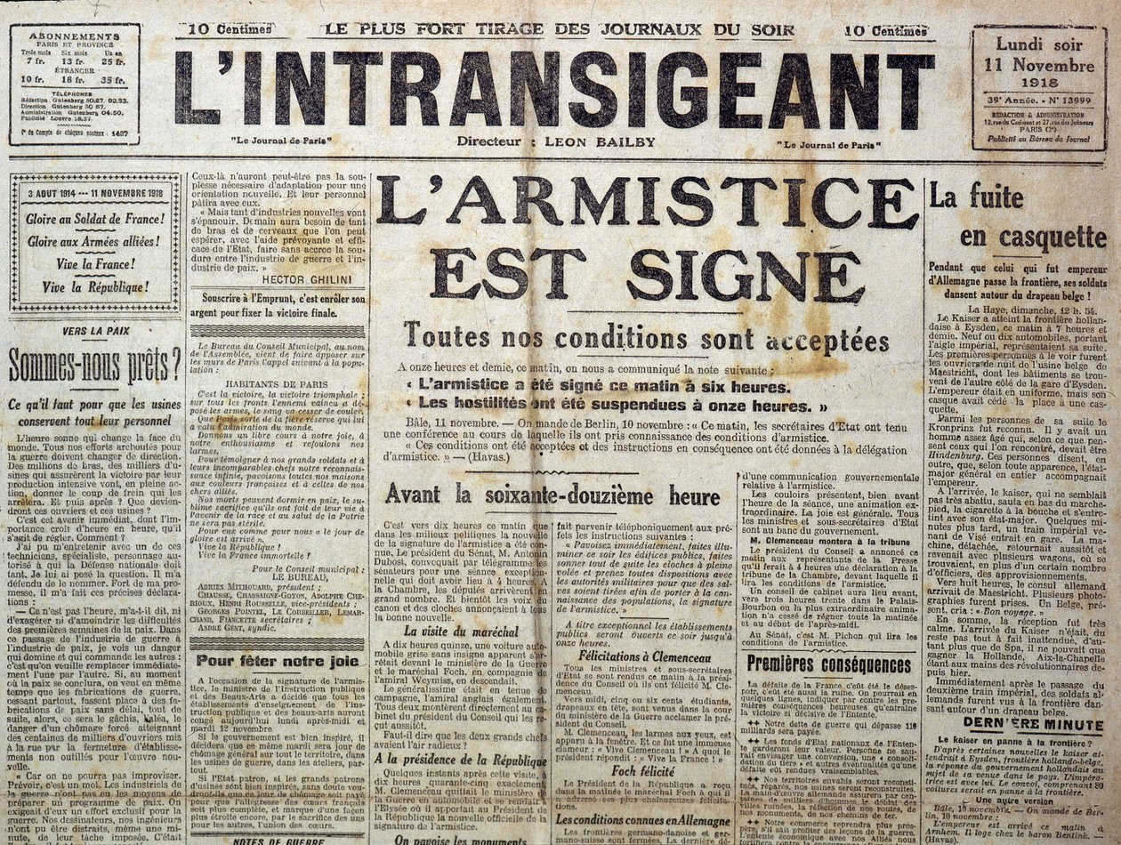A 25989. sz. részlete: Az 1918. 11. 11-i „” A hajthatatlan”” egyike, amely bejelenti, hogy „” a fegyverszünet a jele”” alkotó: Anonymous Anonymous