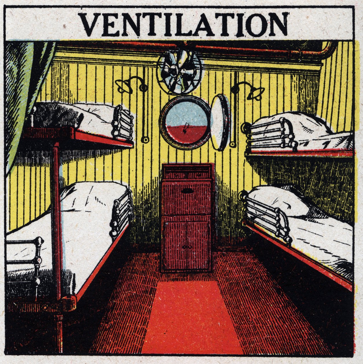 A villamos energia háztartási felhasználása: szellőztetés. Névtelen illusztráció 1925-ből. Magángyűjtemény. alkotó: Anonymous Anonymous
