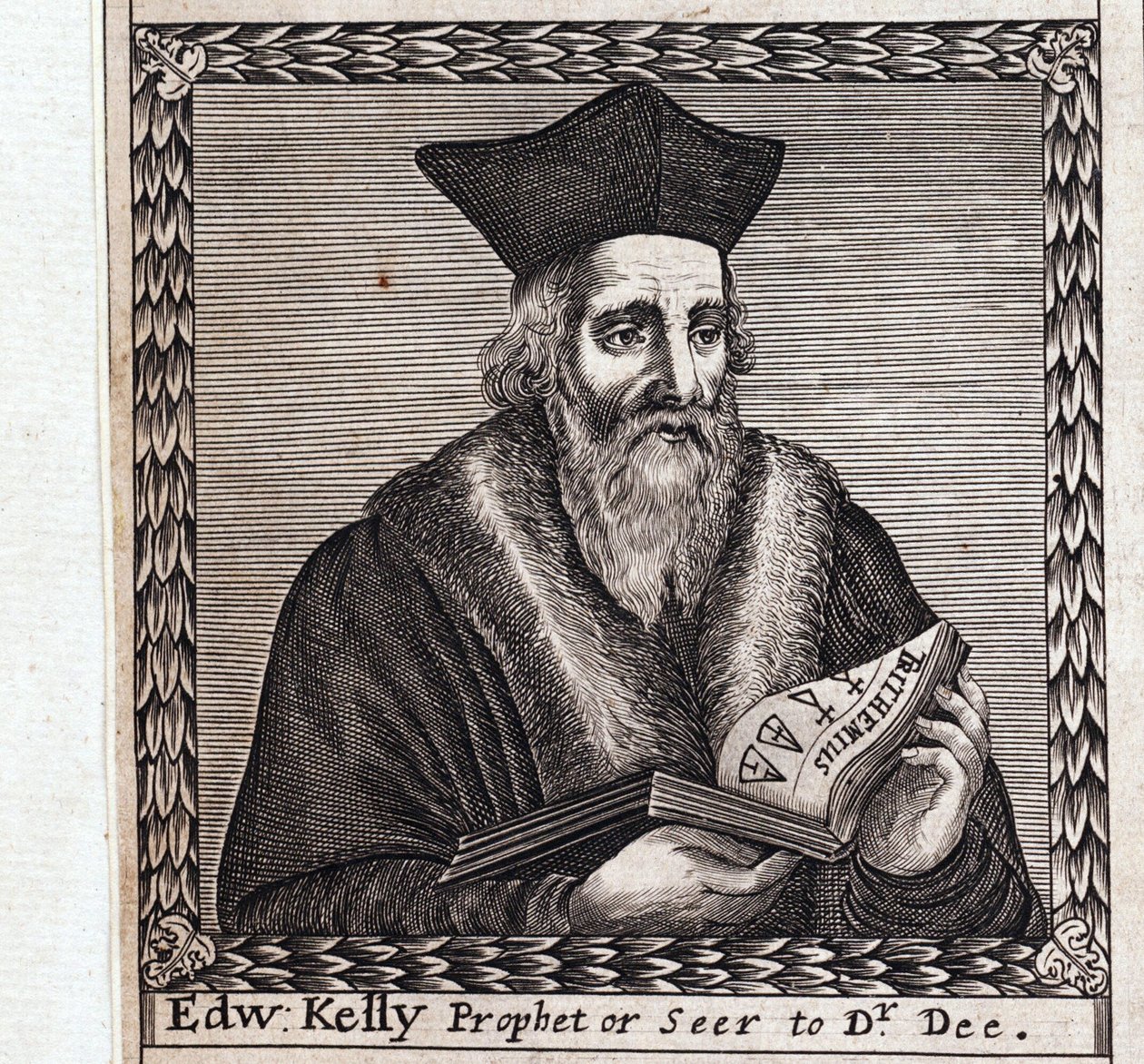 Edward Kelley vagy Edward Talbot (1555-1597) - Névtelen munka, metszet alkotó: Anonymous Anonymous