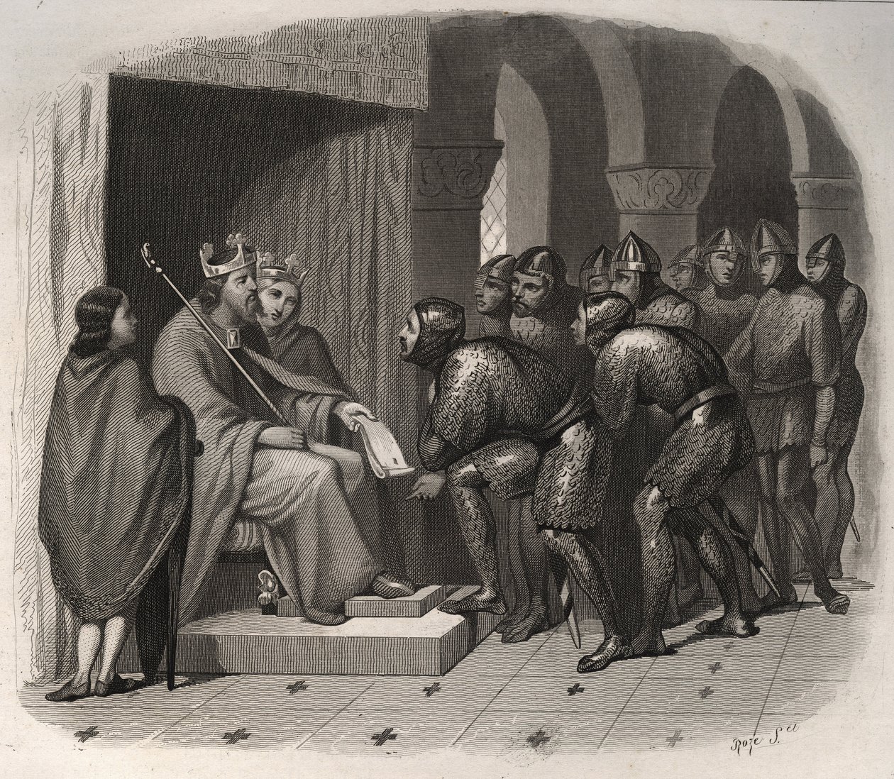 Hitvalló Edward (Anglia egyik utolsó angolszász királya) – Hitvalló Szent Edward (1004-1066), aki új törvényeket adott népének. Metszet 1846-ból „A szentek élete” c. Magángyűjtemény. alkotó: Anonymous Anonymous