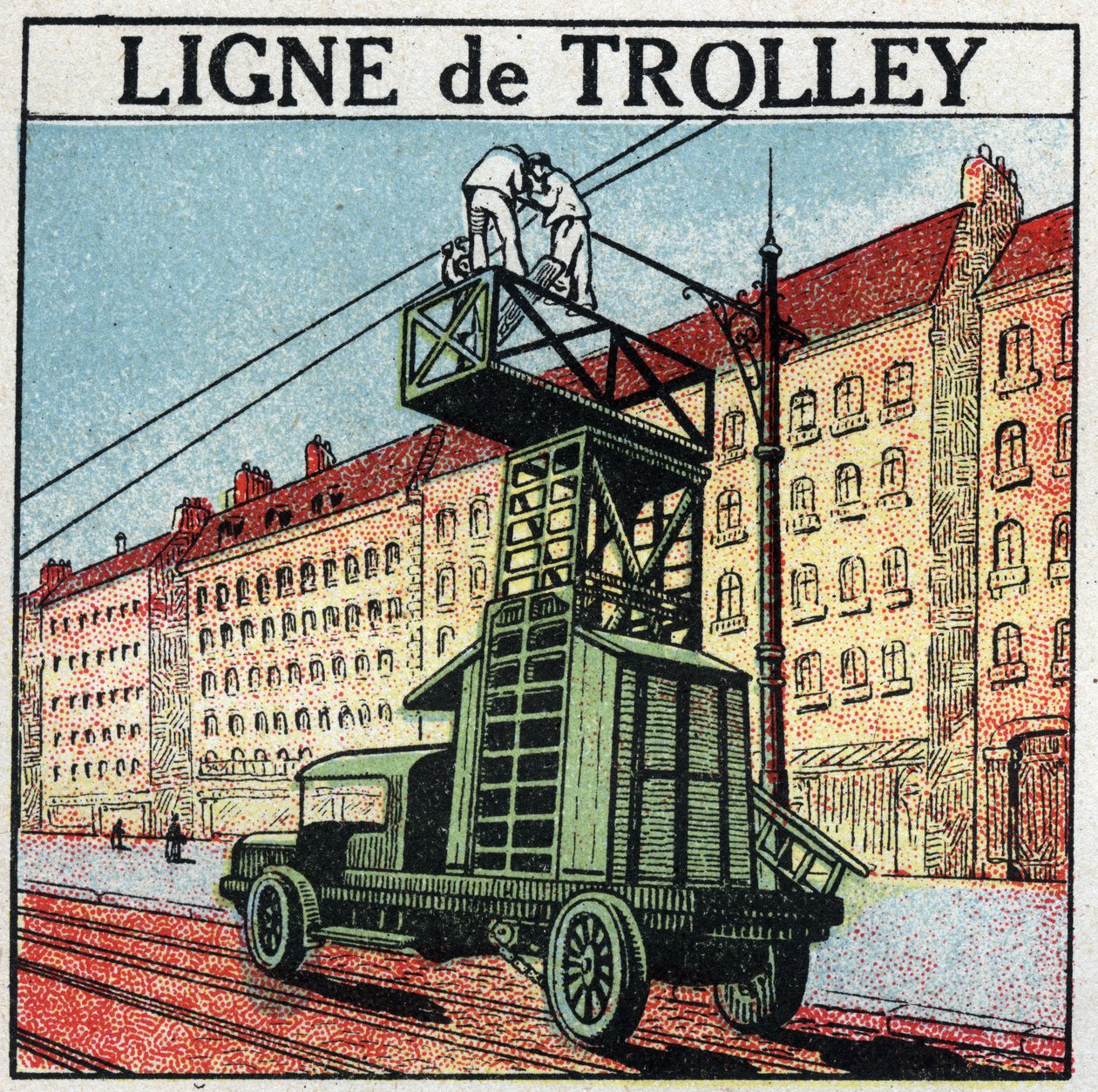 Villamos villamosok: troli vonal. Névtelen illusztráció 1925-ből. Magángyűjtemény. alkotó: Anonymous Anonymous