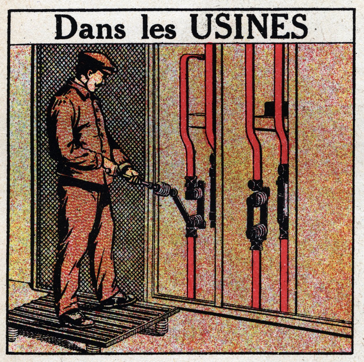 Elektromos csövek: csővezeték üzemekben. Névtelen illusztráció 1925-ből. Magángyűjtemény. alkotó: Anonymous Anonymous
