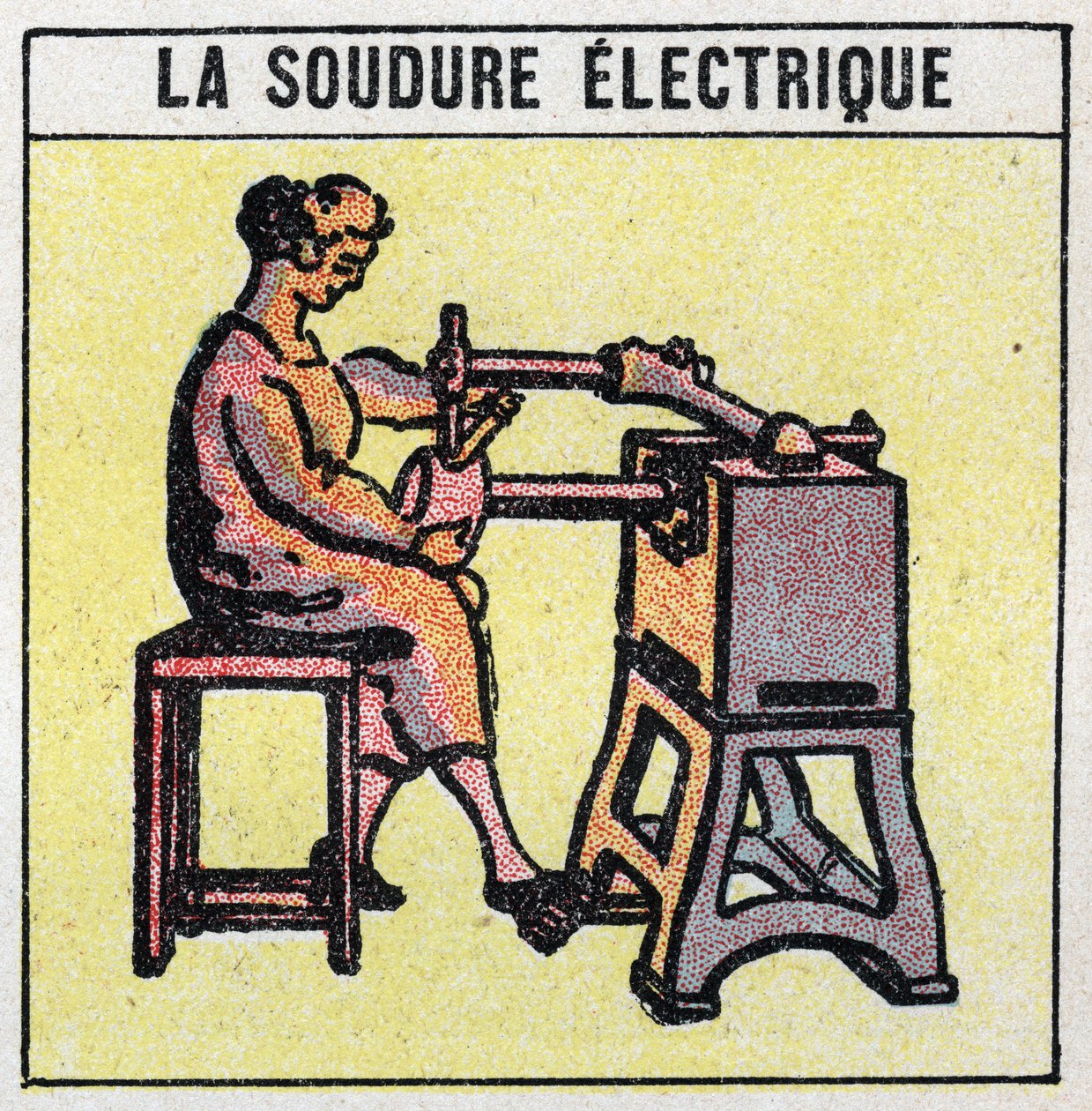 Elektromos szerszámok: elektromos hegesztés. 1925 névtelen illusztrációja. Magángyűjtemény. alkotó: Anonymous Anonymous