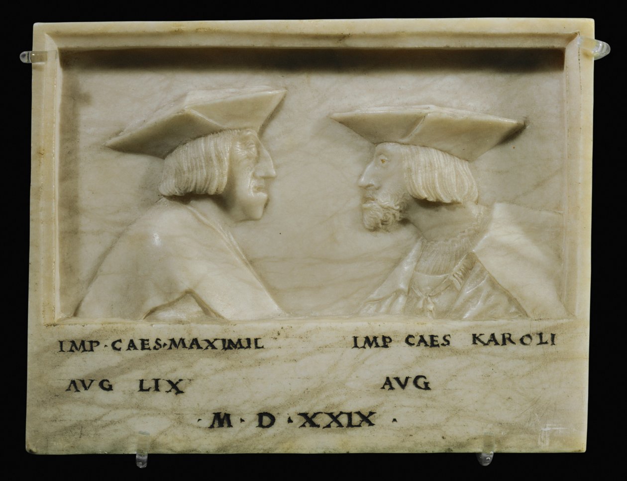 I. Maximilián császár és unokája, V. Károly császár ... (alabástrom) alkotó: Anonymous Anonymous