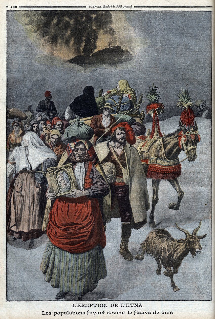Az Etna kitörése, illusztráció a „The Petity Journal”-ból, illusztrált melléklet alkotó: Anonymous Anonymous