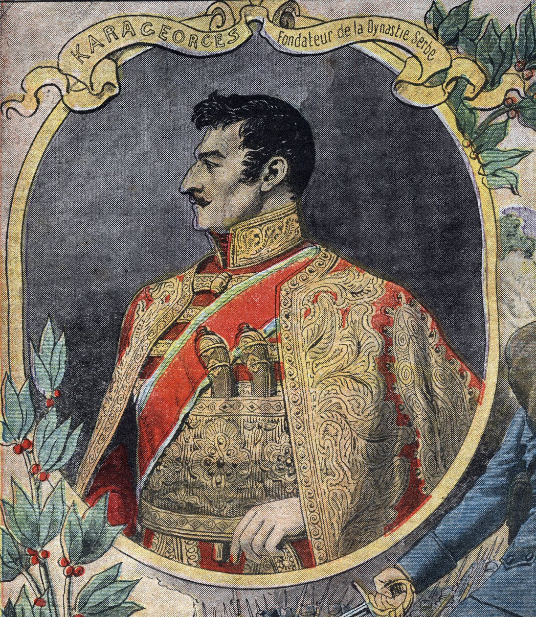 Első világháború 1914-1918 (14-18): Georges Petrovic dit Karageorges (1752-1817), szerb államférfi és a Karadordevic-dinasztia alapítója portréja. Metszet a „Le Petite Journal”-ban alkotó: Anonymous Anonymous