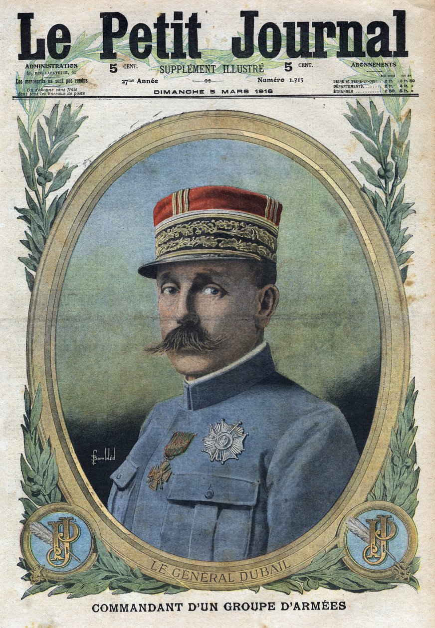 Első világháború 1914-1918 (14-18. háború). Auguste Dubail tábornok (1851-1934) portréja. A „Le Petite Journal”-ban, 1916.05.03. Magángyűjtemény alkotó: Anonymous Anonymous