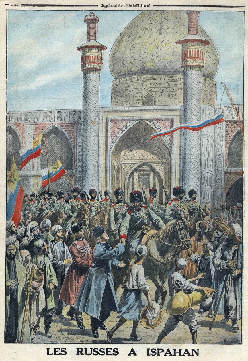 Első világháború 1914-1918 (14-18. háború). Az orosz hadsereg Iszfahánban, Iránban. A "" Le Petite Journalban" alkotó: Anonymous Anonymous