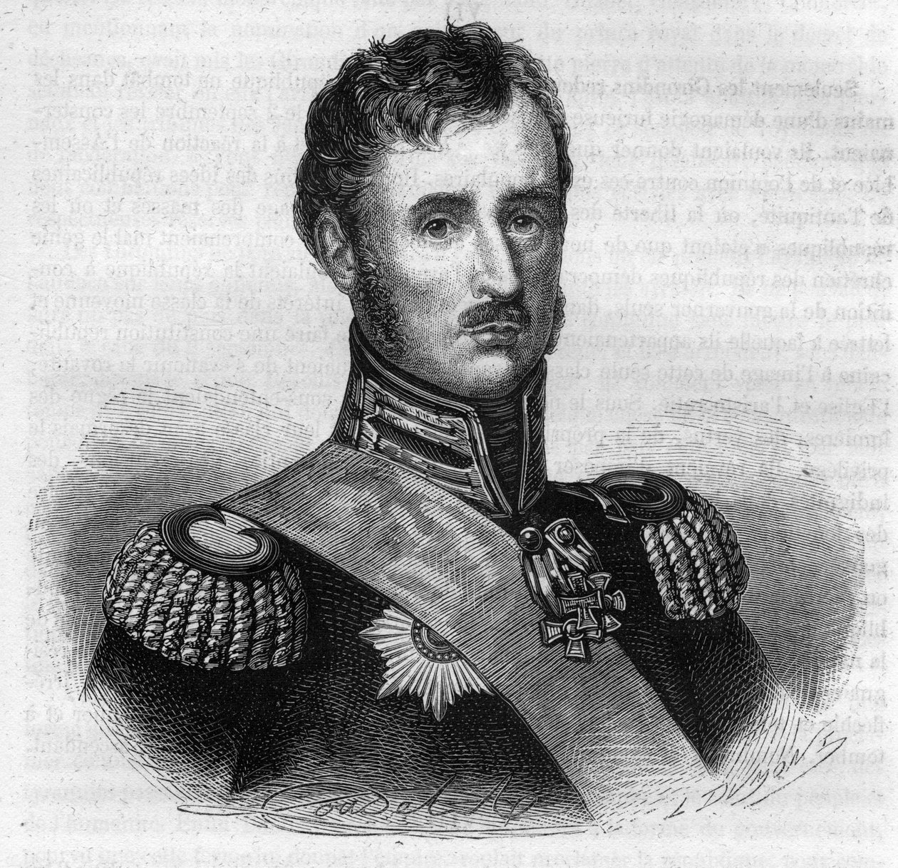 II. Frigyes Vilmos porosz - II. Frigyes Guillaume (Frederick Vilmos) (1744-1797), porosz király portréja - Alphonse de Lamartine (1790-1869) „Histoire des Girondins” című metszete 1865-1866 - Magángyűjtemény alkotó: Anonymous Anonymous
