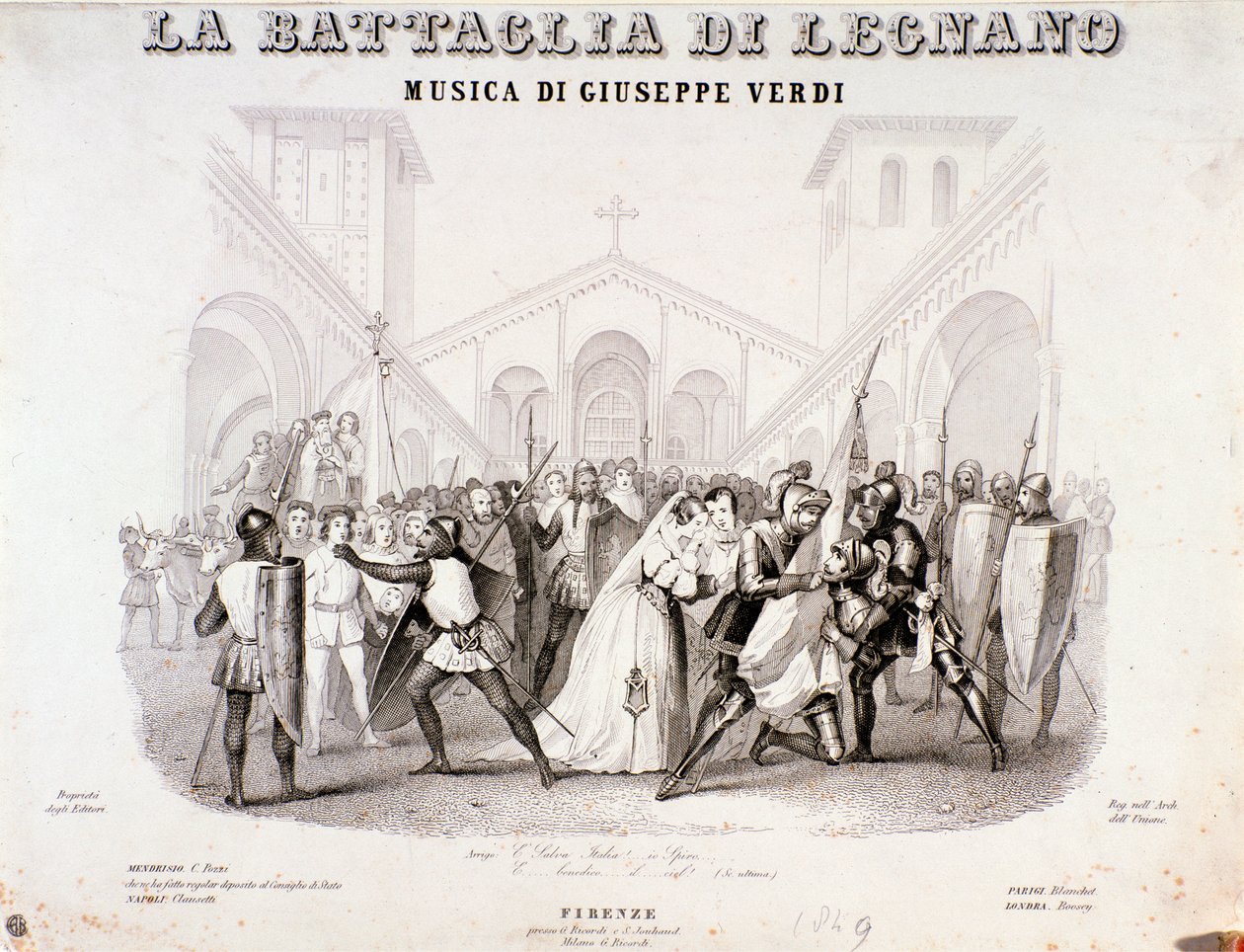Giuseppe Verdi Legnanói csata című operájának frontképe alkotó: Anonymous Anonymous