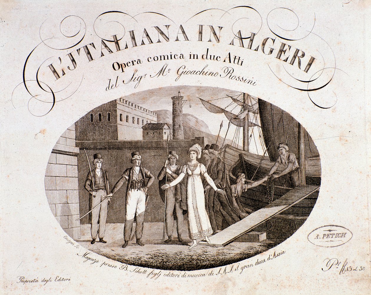 Gioachino Rossini operájának Az algíri olasz lány frontképe alkotó: Anonymous Anonymous
