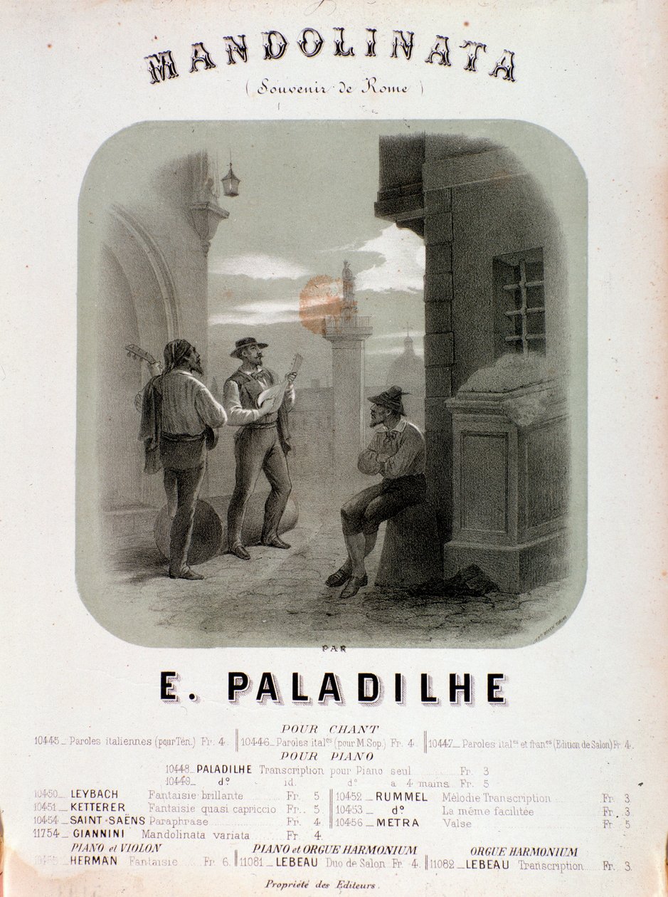 E Paladilhe Mandolibata zenéjének frontképe alkotó: Anonymous Anonymous
