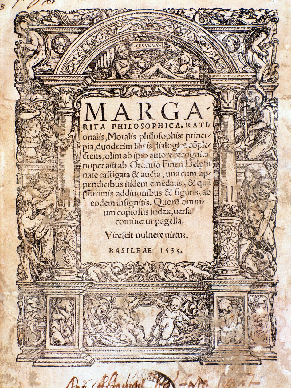 A Margarita Philosophica frontképe (fametszet alkotó: Anonymous Anonymous
