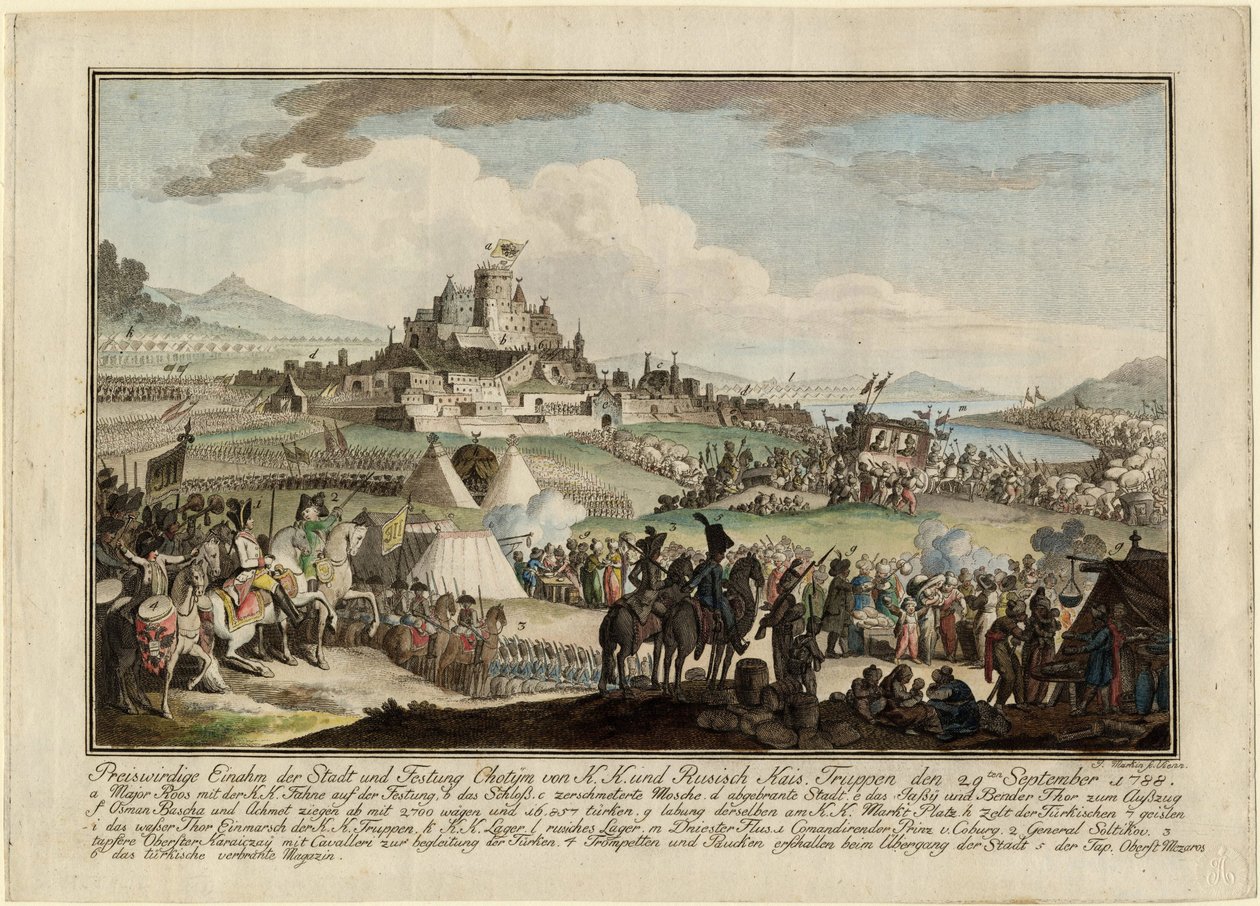 Guerre russo-turque de 1787-1792 – Khotyn elfoglalása az orosz hadsereg által szeptember 29-én alkotó: Anonymous Anonymous