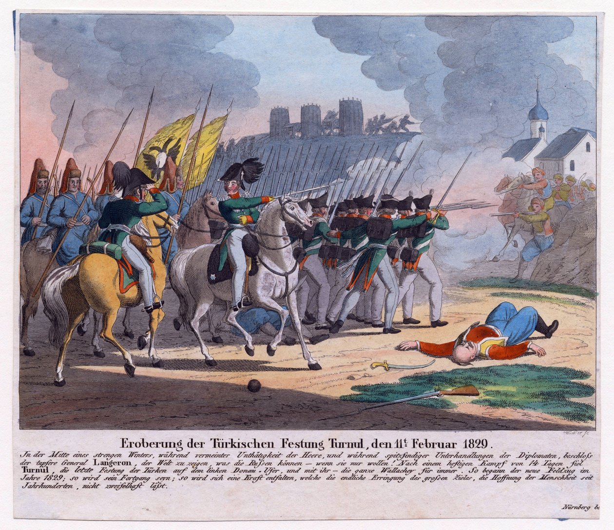 Az 1828-1829-es orosz-török ​​háború – Turnu erőd (Drobeta Turnu Severin, Románia) összeomlása február 11-én alkotó: Anonymous Anonymous