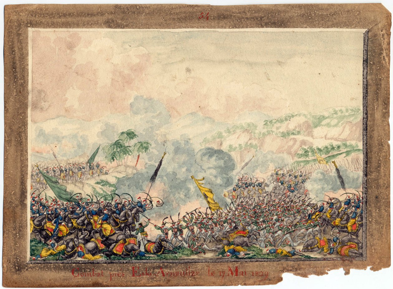 Guerre russo-turque de 1828-1829 - A csata Provadia mellett 1829 májusában - Anonymous - 1829 - Akvarell papíron - 21,8x29,8 - Magángyűjtemény alkotó: Anonymous Anonymous