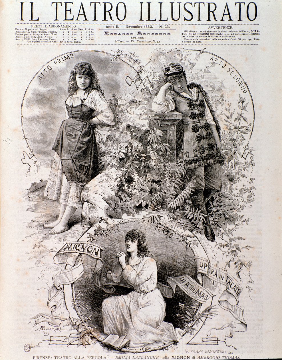 Illusztráció Mignonhoz, Ambroise Thomas operája (metszet alkotó: Anonymous Anonymous