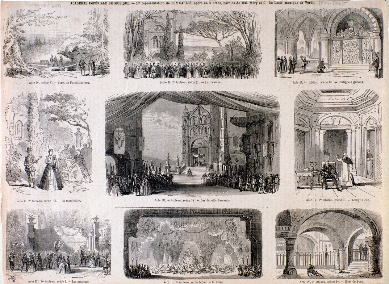 Illusztrációk Giuseppe Verdi Don carlo operájához alkotó: Anonymous Anonymous