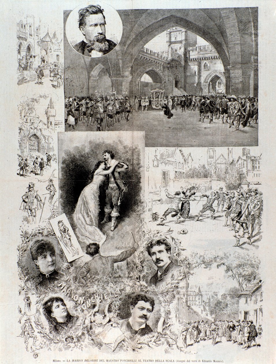 Illusztrációk Marion Delorme-hoz, Ponchielli operájához, a teatro alla Scalában alkotó: Anonymous Anonymous