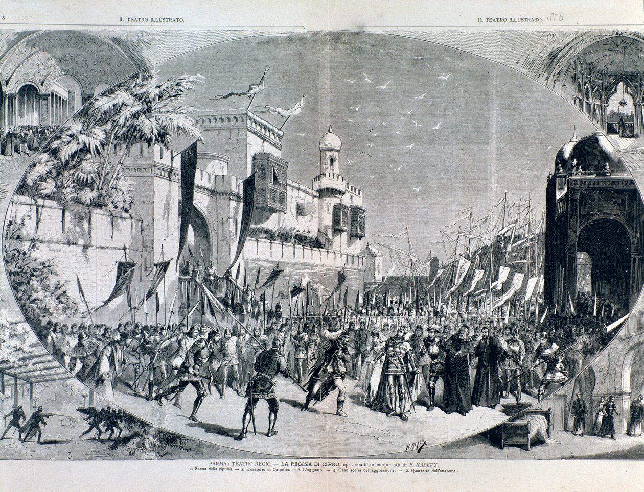 Illusztrációk Halevy Ciprus királynője című operájához 1883-ban Parmában alkotó: Anonymous Anonymous